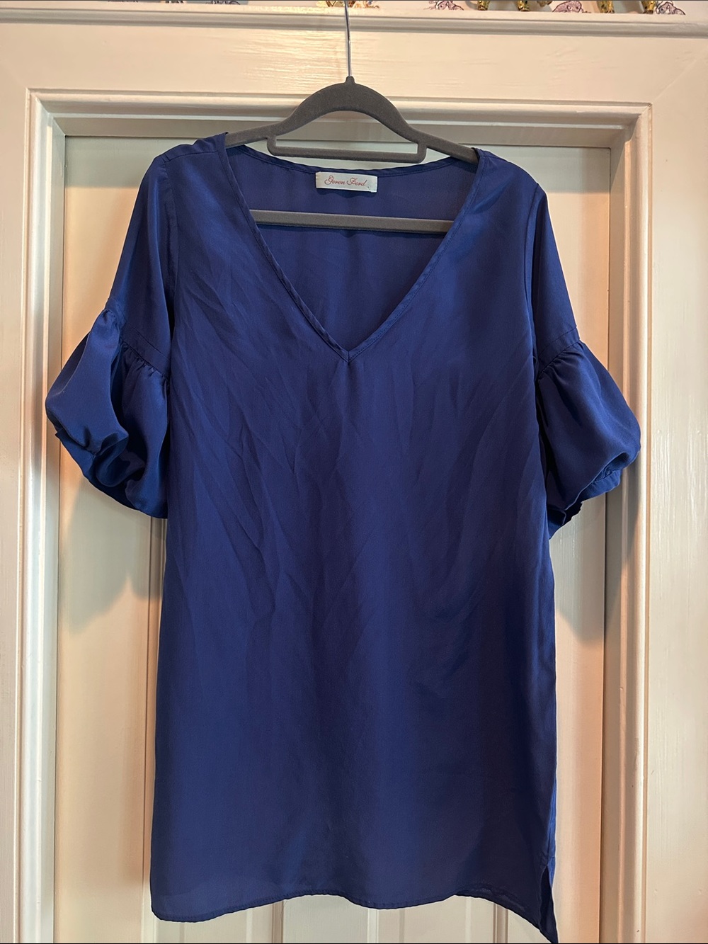 Geren Ford Royal Blue V-Neck Mini Dress